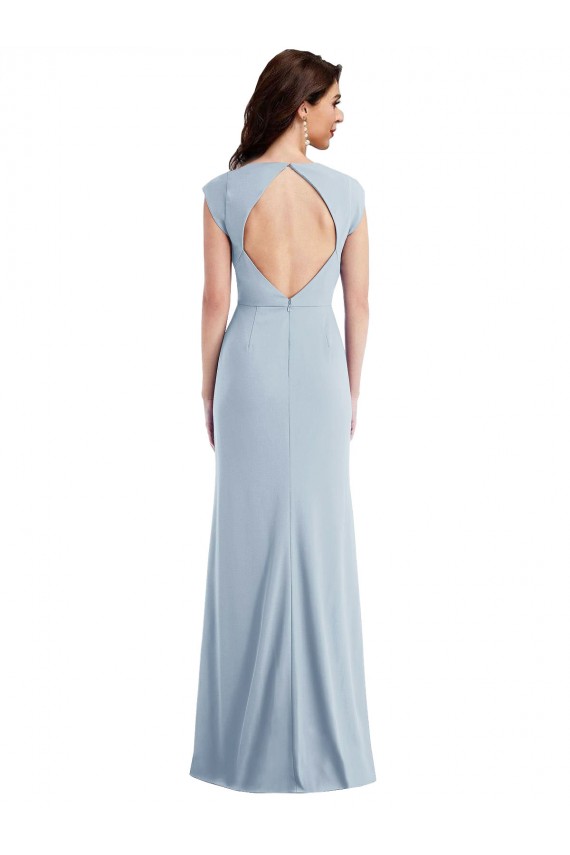 Trumpet Stretch Crepe Long Light Sky Blue Prom Dress Canada
