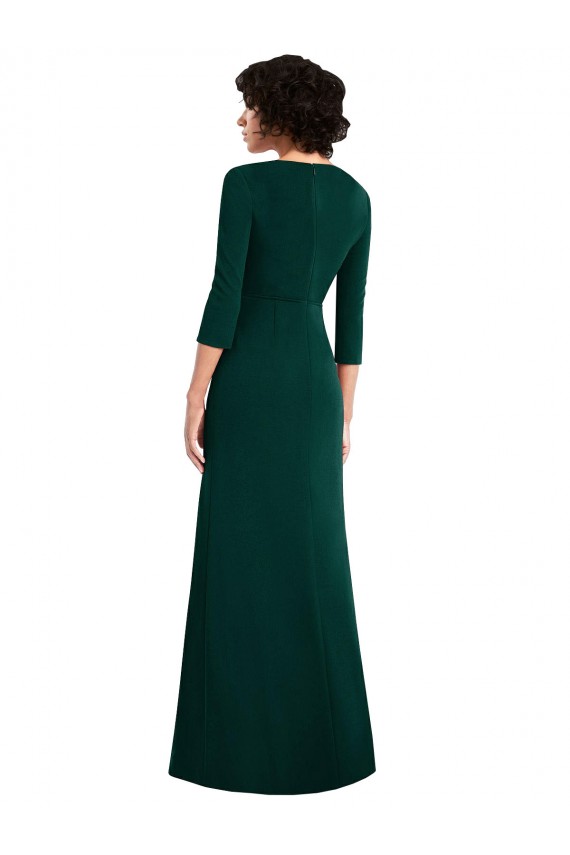 Trumpet V-Neck Spandex Long Dark Green Prom Dress Canada