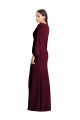 Trumpet V-Neck Stretch Crepe Long Burgundy Gold Prom Dress Canada