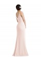 Trumpet V-Neck Stretch Crepe Long Pink Prom Dress Canada