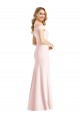 Trumpet Off the Shoulder Stretch Crepe Long Pink Prom Dress Canada
