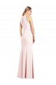 Trumpet V-Neck Stretch Crepe Long Pink Sleeveless Prom Dress Canada