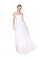 A-Line High Neck Soft Chiffon Long White Prom Dress Canada