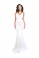 Mermaid High Neck Stretch Crepe Long White Black Tie Prom Dress Canada