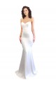 Mermaid High Neck Stretch Crepe Long White Prom Dress Canada