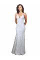 Mermaid High Neck Stretch Crepe & Sequin Tulle Long White Prom Dress Canada